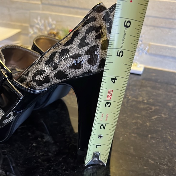 Rampage silver and black cheetah Chunky open toe 4inch heels - Picture 2 of 11